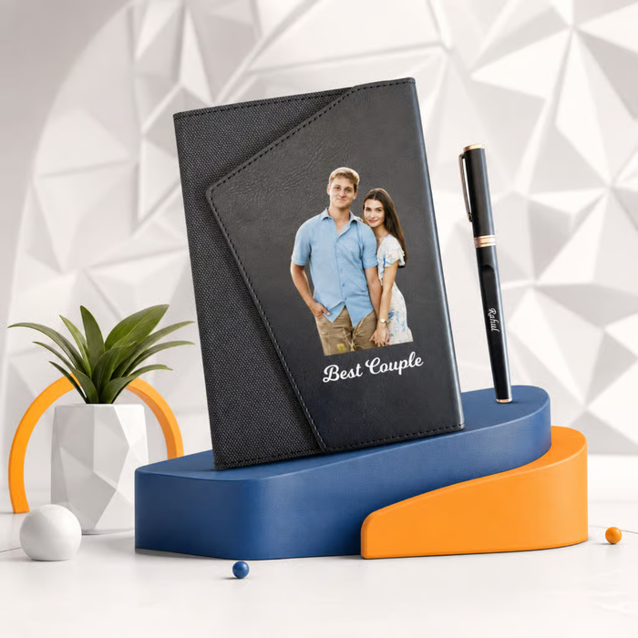 Windsor Diary Pen Set | Premium Leather Finish Notebook with Stylish Writing Pen | Personalized Gift Set for Office Students Professionals | Elegant Diary & Pen Combo