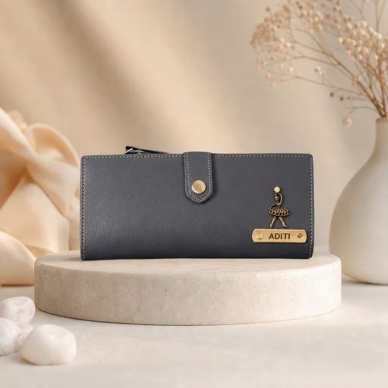 NEXON 2 Fold Customizable Ladies Wallet | Personalized Button Closure Women’s Wallet with Card & Cash Compartments