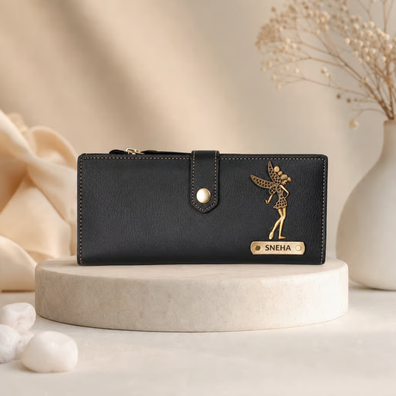 NEXON 2 Fold Customizable Ladies Wallet | Personalized Button Closure Women’s Wallet with Card & Cash Compartments