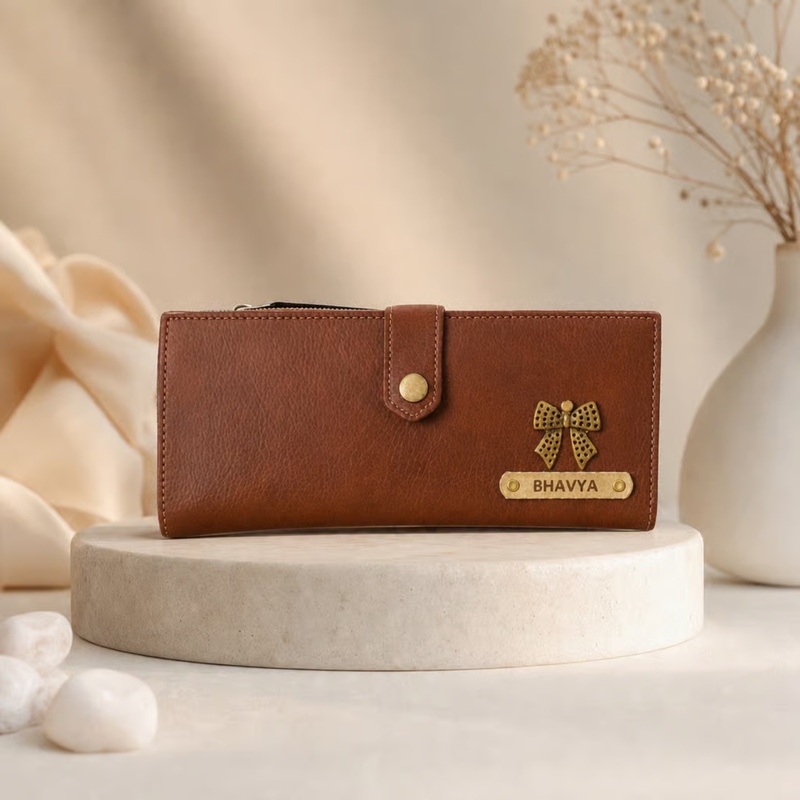 NEXON 2 Fold Customizable Ladies Wallet | Personalized Button Closure Women’s Wallet with Card & Cash Compartments