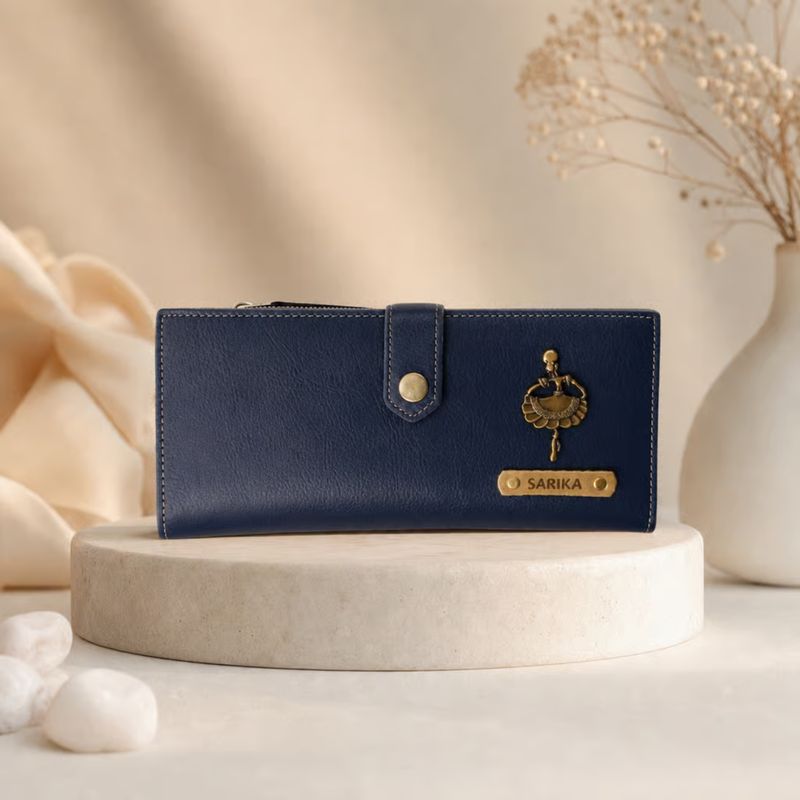 NEXON 2 Fold Customizable Ladies Wallet | Personalized Button Closure Women’s Wallet with Card & Cash Compartments