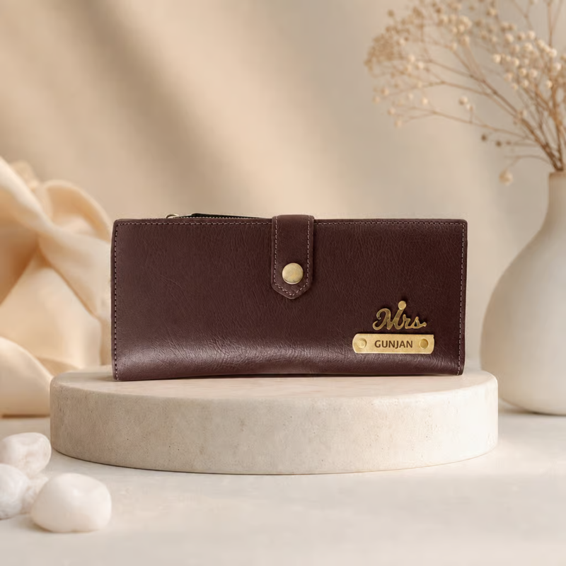 NEXON 2 Fold Customizable Ladies Wallet | Personalized Button Closure Women’s Wallet with Card & Cash Compartments