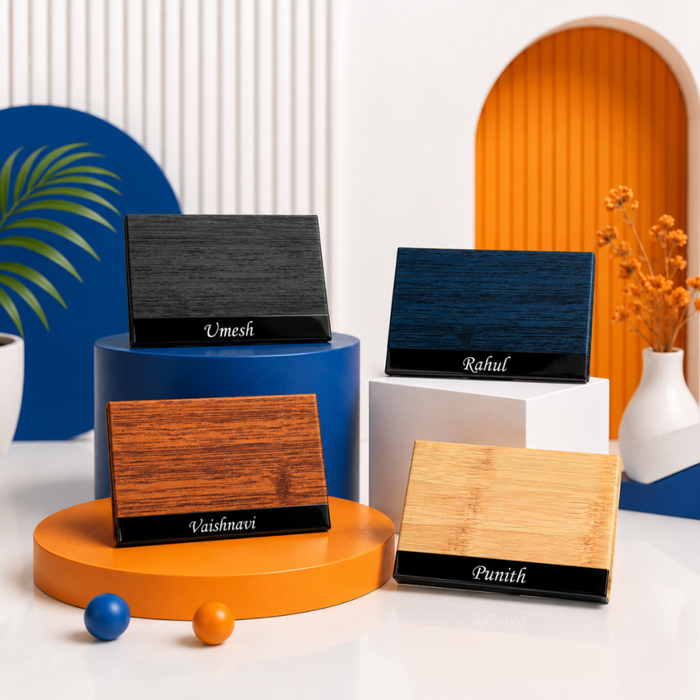 Axis Personalised Card Holder | Custom Name Visiting Card and Bank Card Organiser | Slim Metal Case