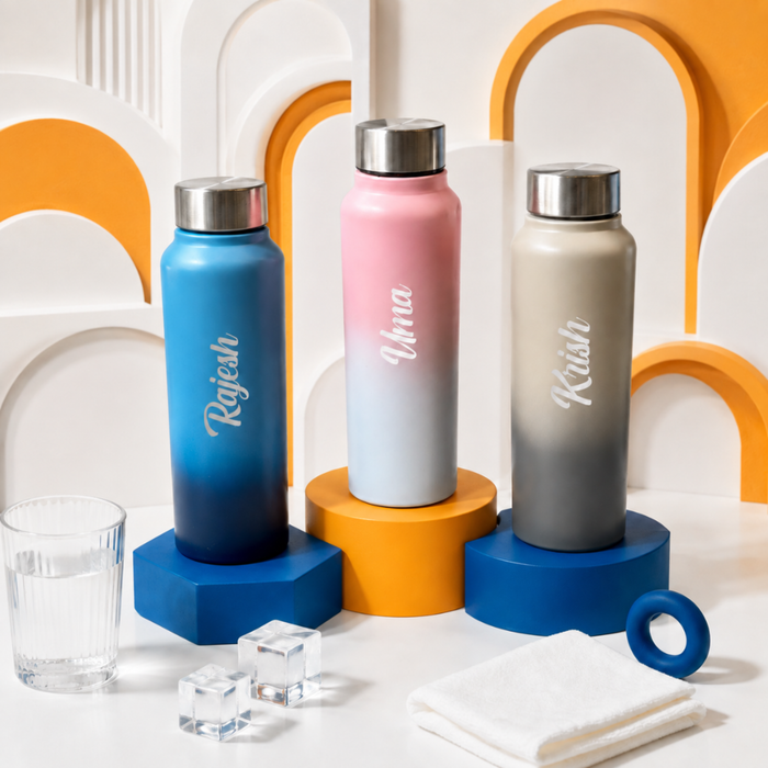 Dual Tone Personalized Water Bottle | 750ml Stylish Steel Bottle for Everyday Use