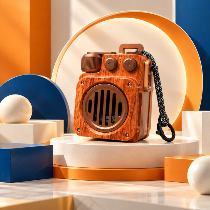 Apollo Retro Style Bluetooth Speaker | Vintage Wooden Design Portable Music Speaker