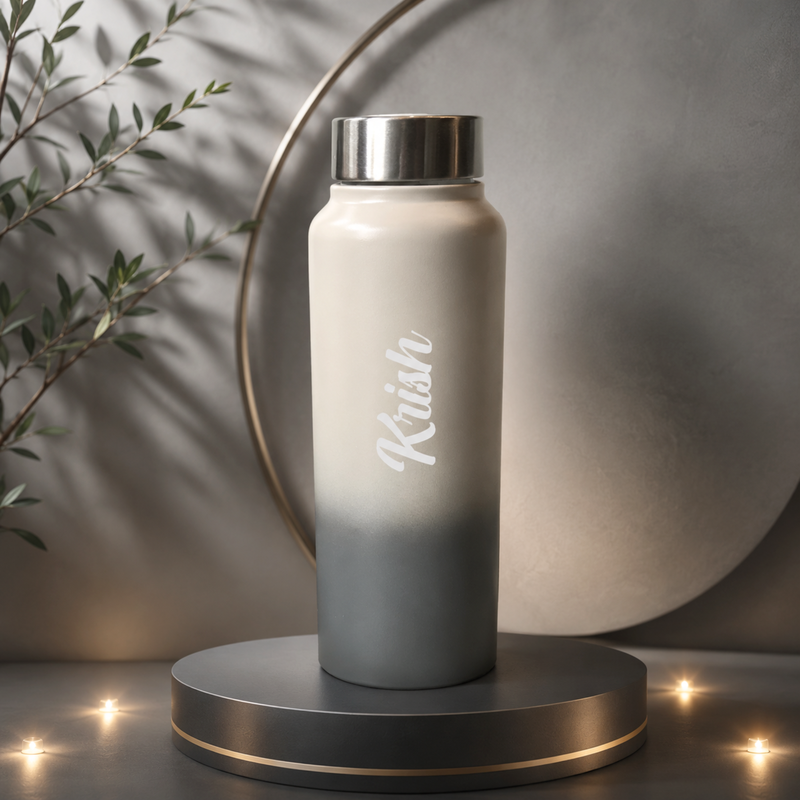 Dual Tone Personalized Water Bottle | 750ml Stylish Steel Bottle for Everyday Use