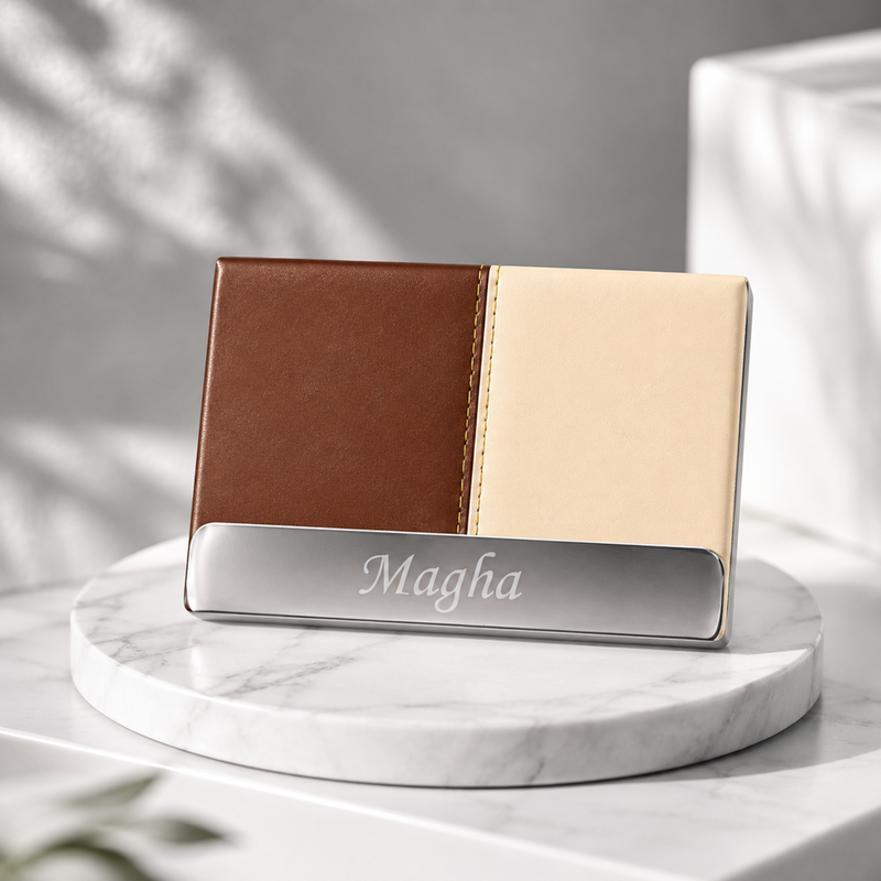 Dual Tone Personalized Card Holder | Visiting Card, Bank Card & ID Organizer Wallet