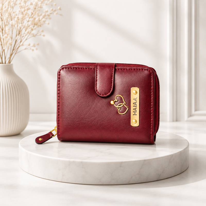 Personalized Mini Ladies Wallet | Small Compact Women’s Wallet with Name Tag & Multiple Colour Options