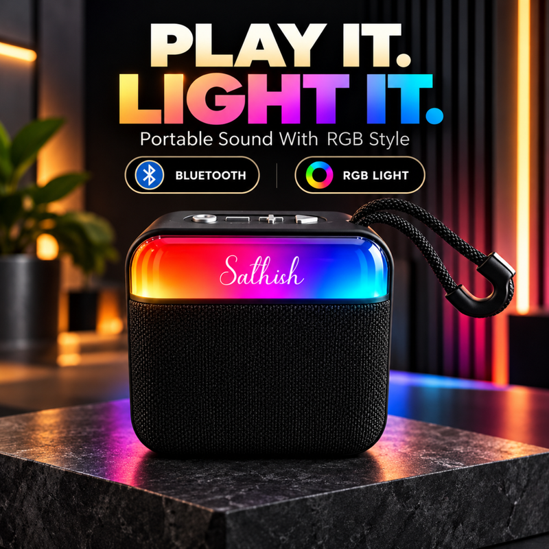 Samba RGB Light Bluetooth Speaker | Portable Wireless Speaker with FM Radio & LED Effects