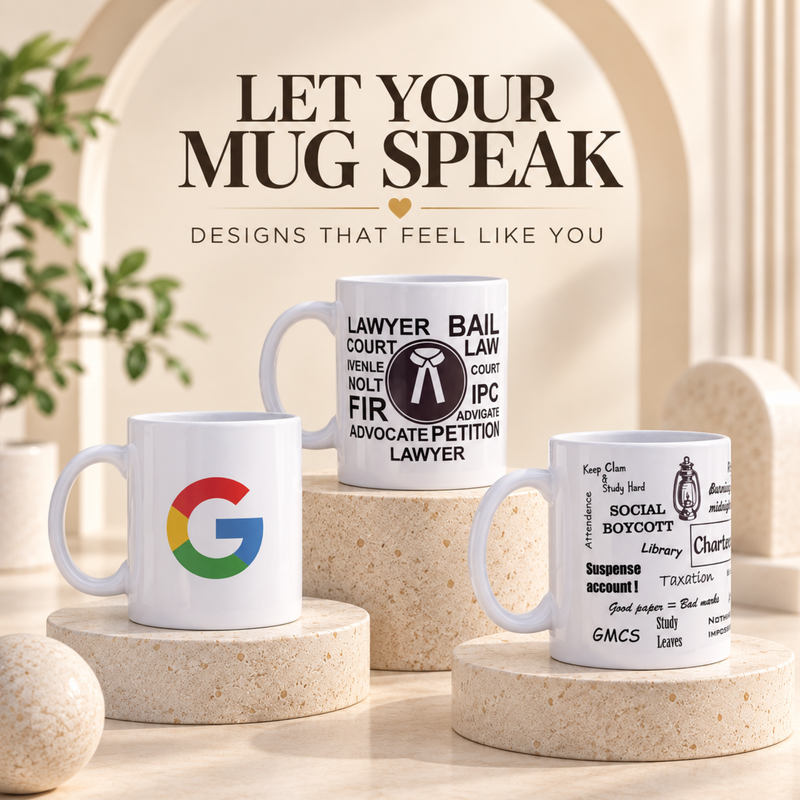 White Ceramic Mug 300ml | Motivational Quote Printed Coffee Cup for Office Home & Study Use