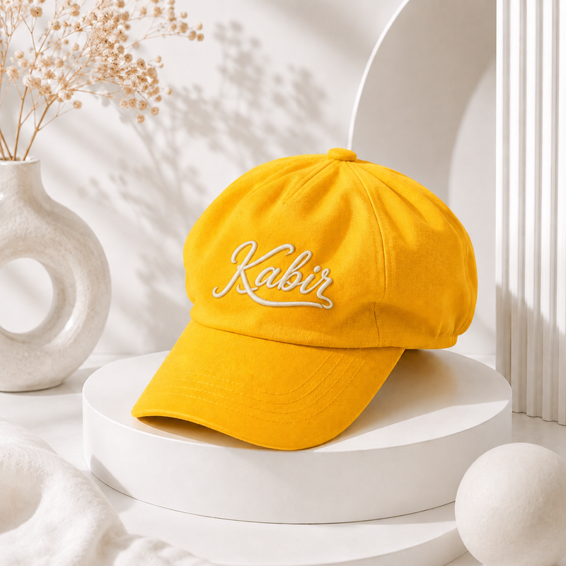 Customised Name Cap for Adults | Personalised Adjustable Cap | Velcro Strap Closure | Casual Wear Cap for Men & Women
