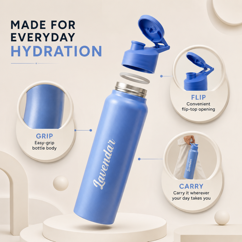 Personalized Dora 950 ML Water Bottle | Custom Name Reusable Bottle with Flip Lid | Office School Gym Travel & Gifting Bottle