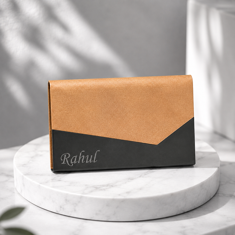 Dual Tone Personalized Card Holder | Visiting Card, Bank Card & ID Organizer Wallet