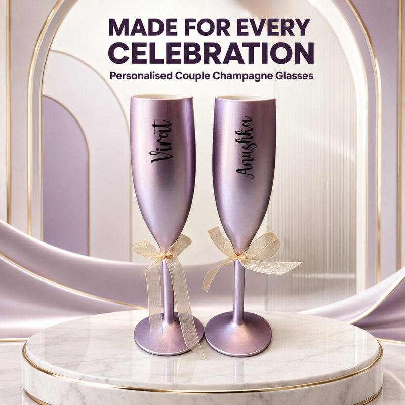 Personalized Champagne Glasses | Fancy Non-Breakable Glasses