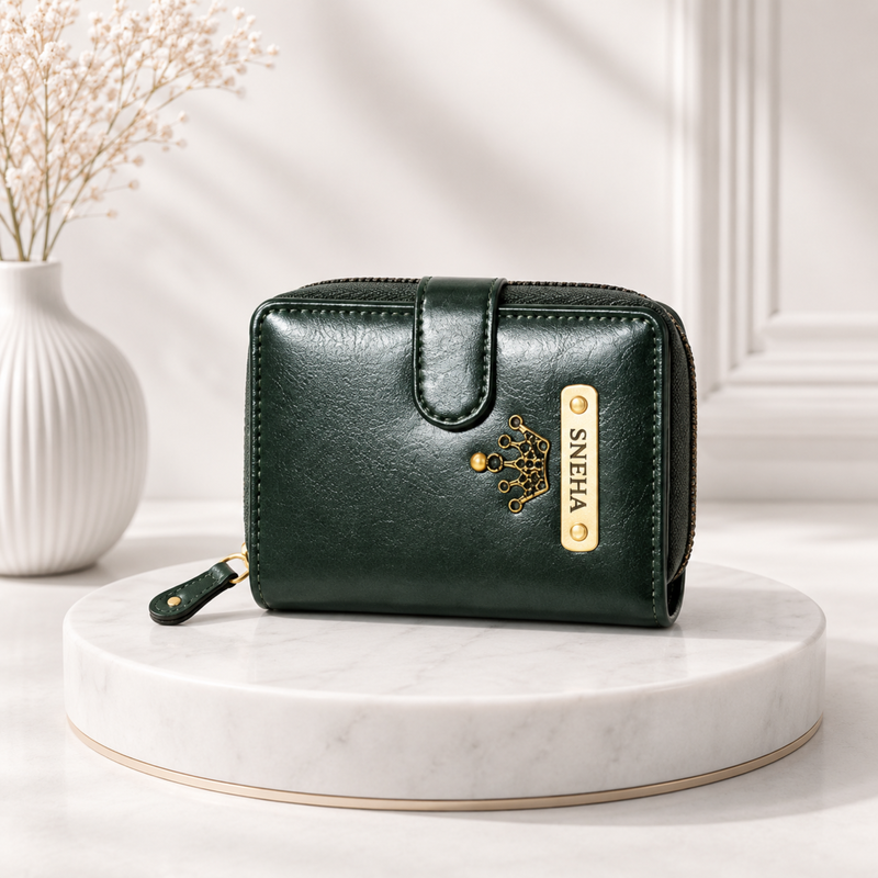 Personalized Mini Ladies Wallet | Small Compact Women’s Wallet with Name Tag & Multiple Colour Options
