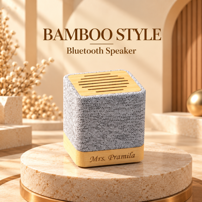 Bamboo Style Bluetooth Speaker | Portable Wooden Finish Wireless Speaker for Music & Home Décor