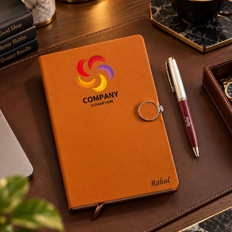 Octane Magnet Personalised Diary Pen Set | Premium Magnetic Closure Diary with Custom Name & Elegant Pen | Luxury Office Stationery Gift Set