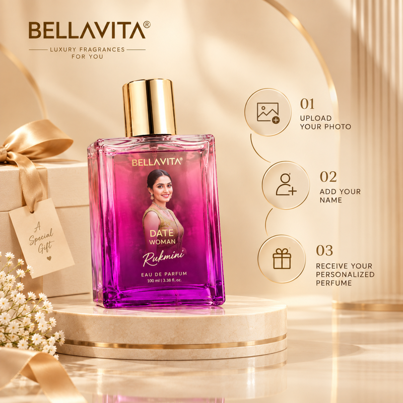 Personalised Bella Vita Perfume 100 ml with Photo & Name | Custom Perfume Gift