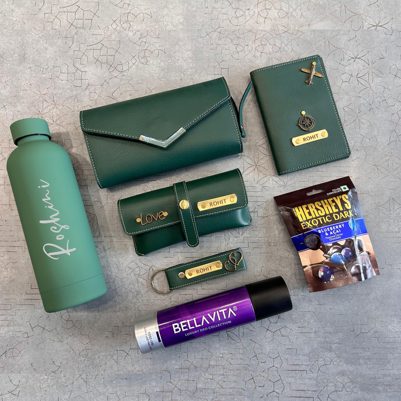 Personalised Lady Signature Gift Box | Premium Women Gift Hamper with Flask, Wallet, Passport Cover, Perfume & Chocolate