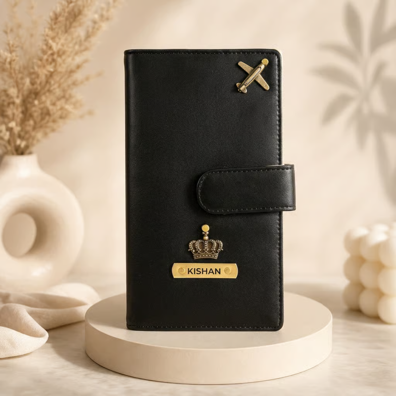 Family Passport Cover | Premium Travel Organizer Wallet for 4 Passports | Holds Cash Boarding Pass Cards & Travel Essentials | Personalized Passport Holder for Family Trips