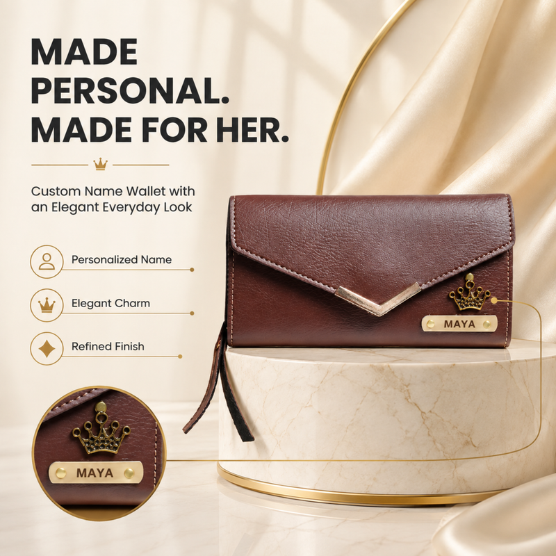NEXON 1.0 Customizable Ladies Wallet | Personalized 3 Flap Women’s Wallet with Multiple Card, Cash & ID Compartments