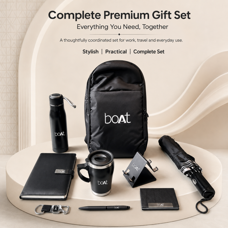 Welcome Kit 1.0 | 8 in 1 Corporate Employee Joining Gift Set | Backpack Bottle Diary Travel Mug Umbrella Pen Keychain & Card Holder