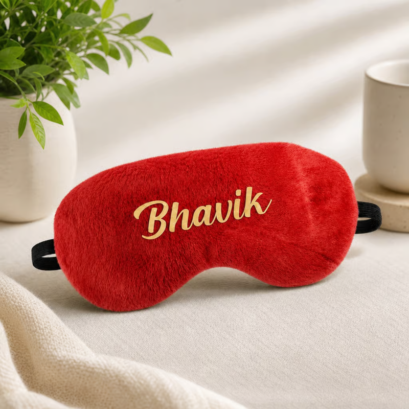 Personalized Eye Mask with Custom Name | Soft Sleep Mask for Travel Flights Home & Rest | Custom Eye Mask for Men Women & Gifting