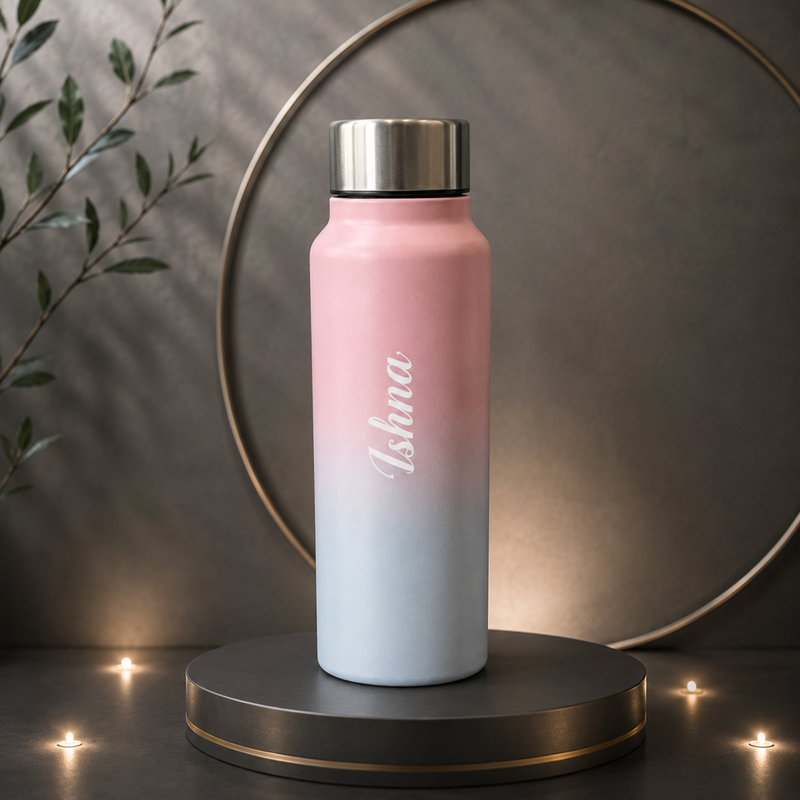 Dual Tone Personalized Water Bottle | 750ml Stylish Steel Bottle for Everyday Use