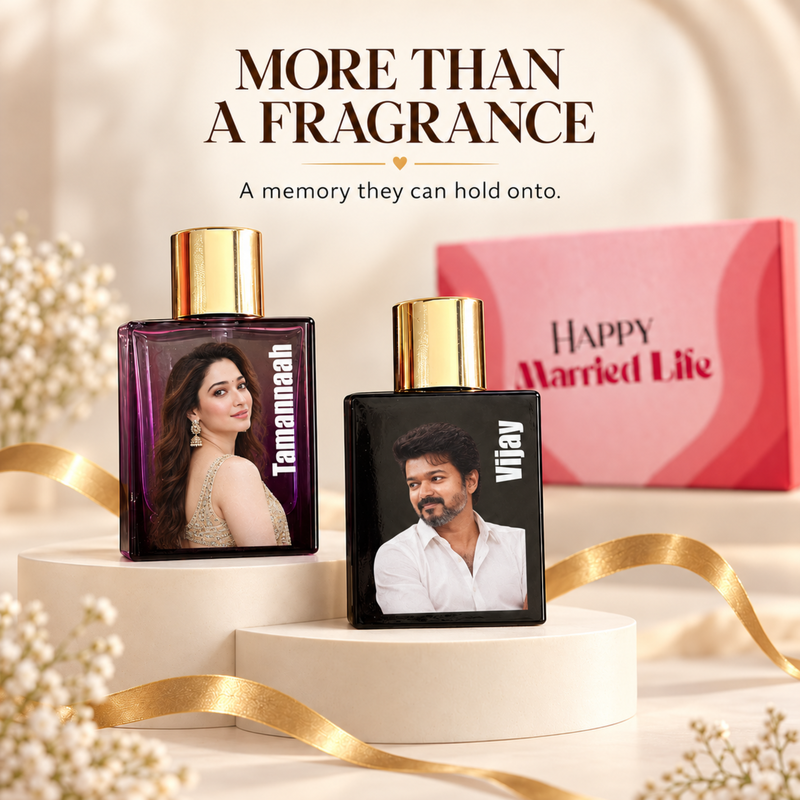 Personalized Couple Perfume Gift Set | Bellavita Perfumes for Him & Her | Custom Name Fragrance Set | Romantic Wedding Anniversary Gift