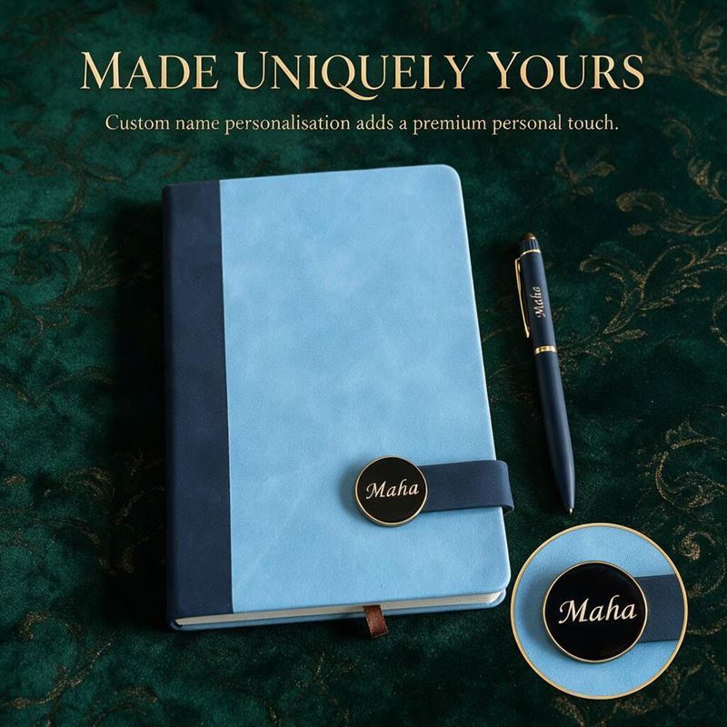 Bluebell Personalised Diary Pen Set | Premium A5 Diary with Matching Pen | Custom Name Gift Set for Office Students Professionals Birthday Anniversary Gift