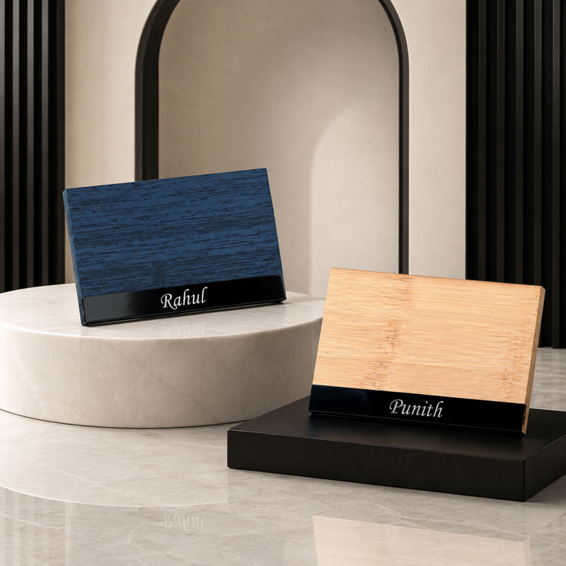 Axis Personalised Card Holder | Custom Name Visiting Card and Bank Card Organiser | Slim Metal Case