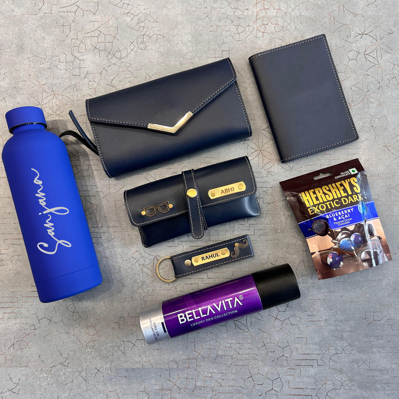 Personalised Lady Signature Gift Box | Premium Women Gift Hamper with Flask, Wallet, Passport Cover, Perfume & Chocolate