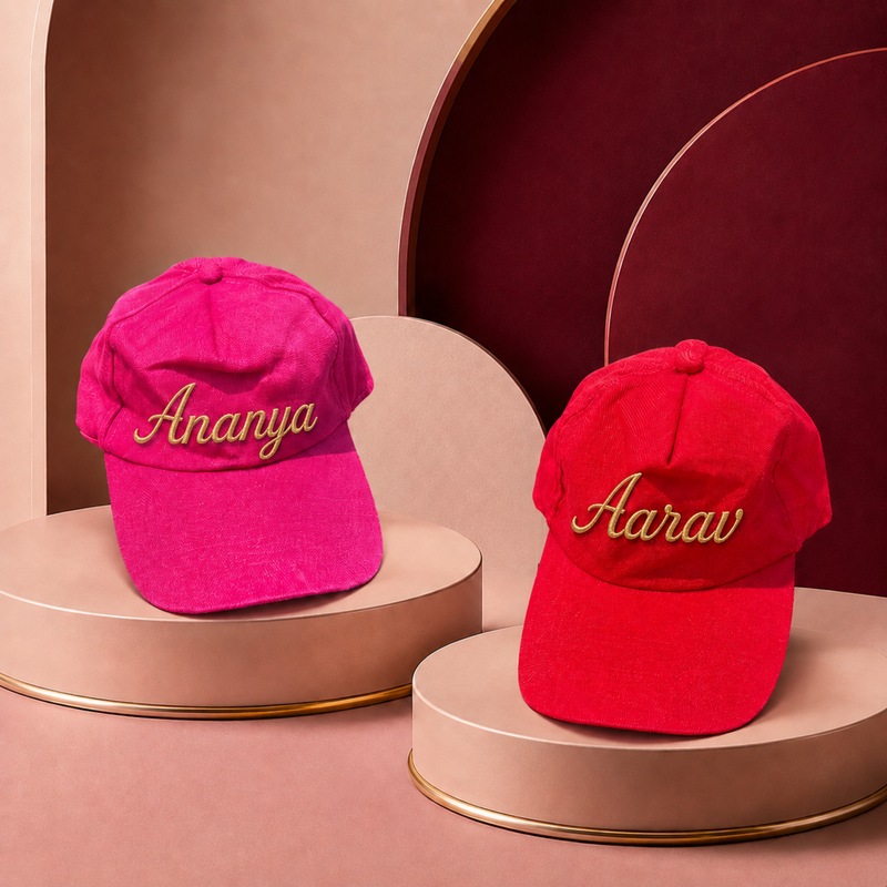 Customised Name Cap for Adults | Personalised Adjustable Cap | Velcro Strap Closure | Casual Wear Cap for Men & Women