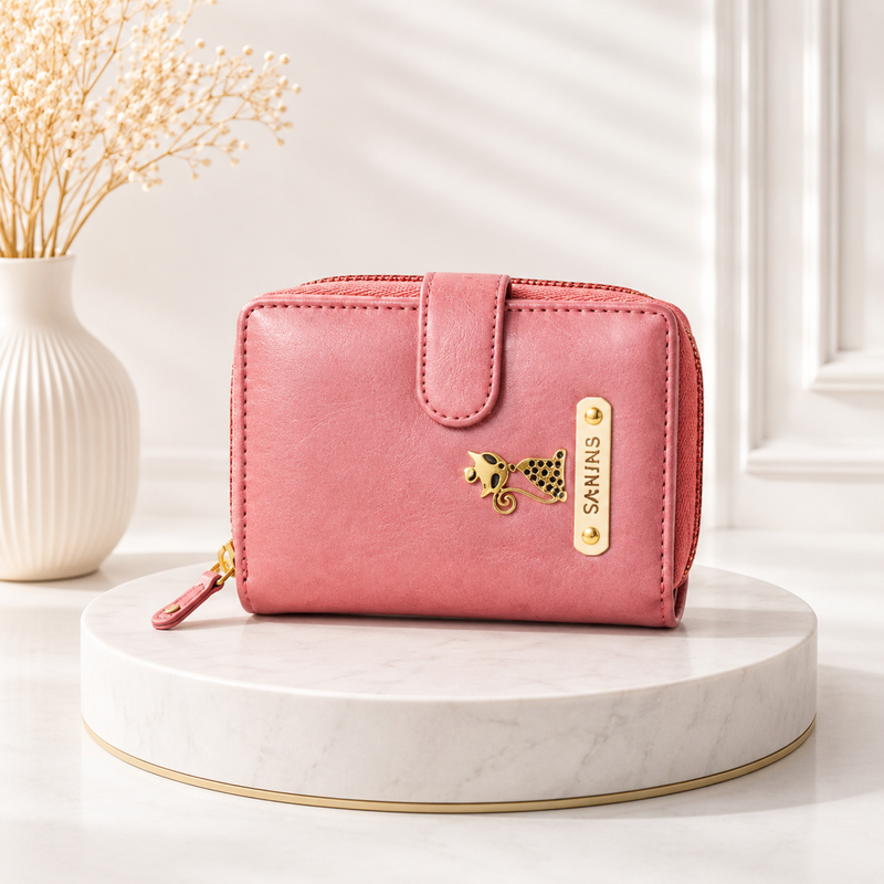 Personalized Mini Ladies Wallet | Small Compact Women’s Wallet with Name Tag & Multiple Colour Options