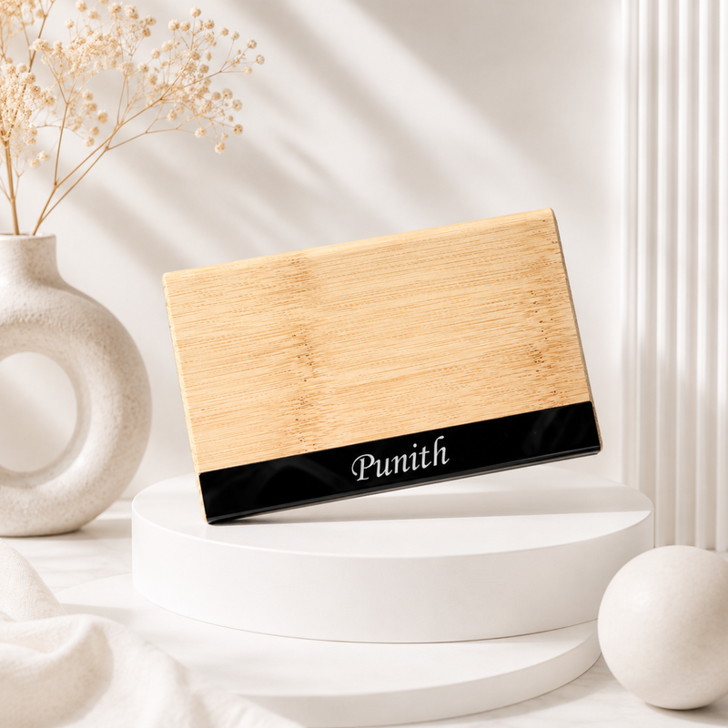 Axis Personalised Card Holder | Custom Name Visiting Card and Bank Card Organiser | Slim Metal Case