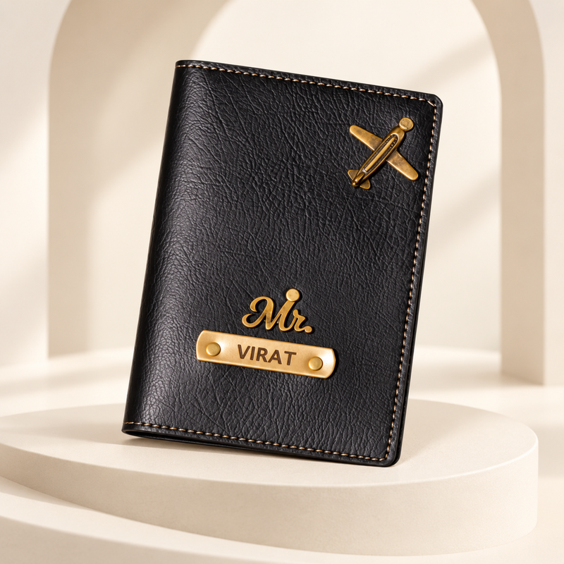 Personalized Couple Passport Cover Set of 2 | Custom Name Passport Holder for Him & Her | Premium Leatherette Travel Accessory | Wedding Anniversary Gift