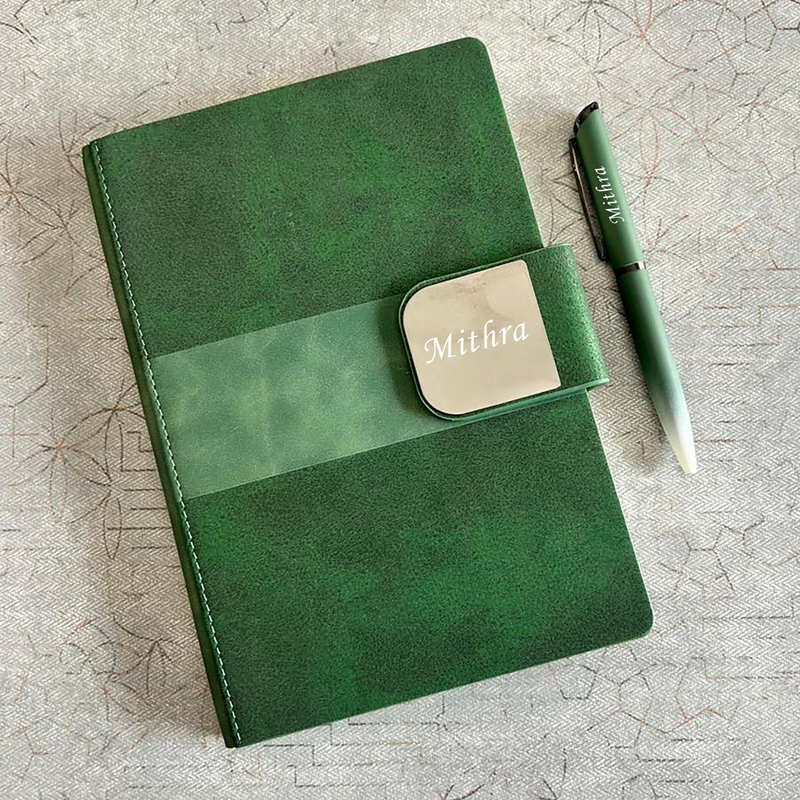 Kameleo Personalised Diary Pen Set | Premium Matte Finish Diary with Custom Name & Matching Pen | Elegant Stationery Gift Set for Office Students Professionals