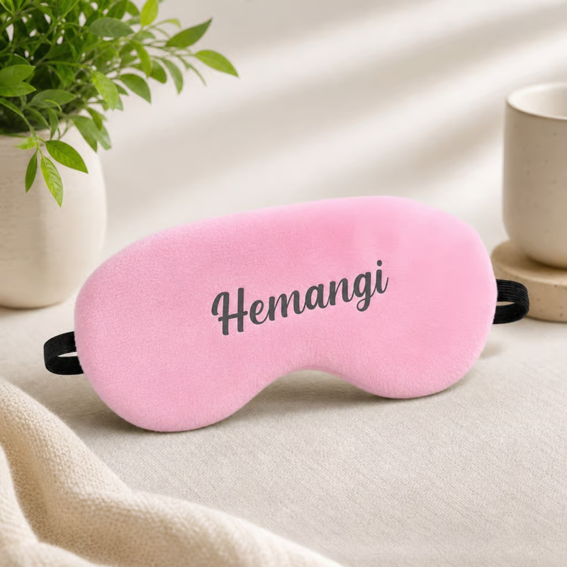 Personalized Eye Mask with Custom Name | Soft Sleep Mask for Travel Flights Home & Rest | Custom Eye Mask for Men Women & Gifting