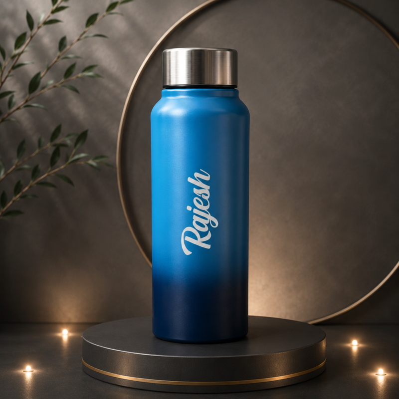 Dual Tone Personalized Water Bottle | 750ml Stylish Steel Bottle for Everyday Use