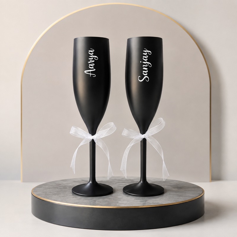 Personalized Champagne Glasses | Fancy Non-Breakable Glasses