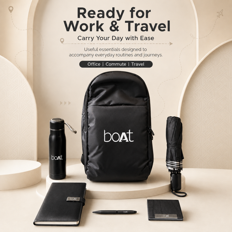 Welcome Kit 1.0 | 8 in 1 Corporate Employee Joining Gift Set | Backpack Bottle Diary Travel Mug Umbrella Pen Keychain & Card Holder