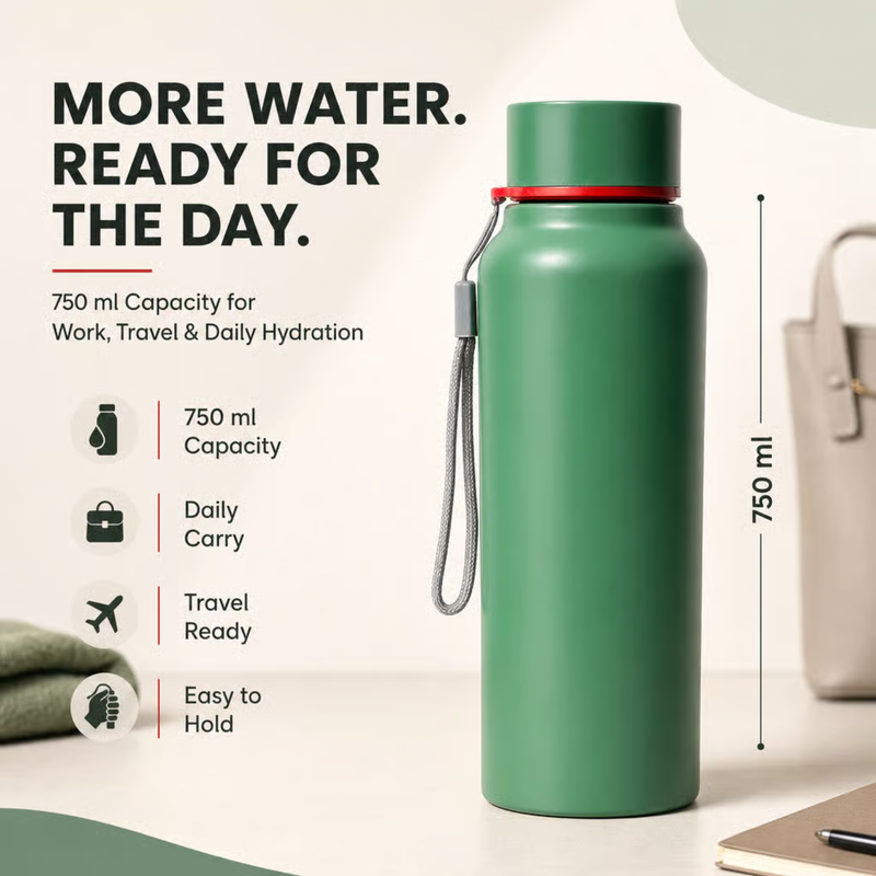 Personalised Boro Trek Bottle 750 ml | Stainless Steel Water Bottle with Custom Name | Leakproof Travel Bottle