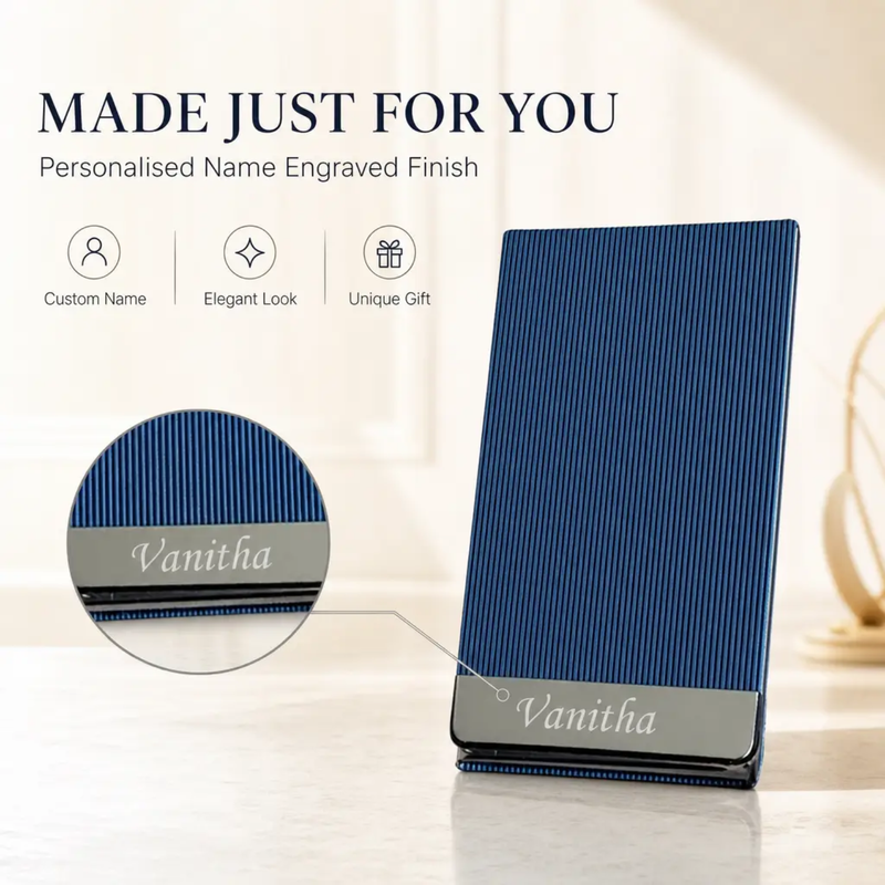 Customised RFID Card Holder 1.0 | Personalized RFID Blocking Metal Card Wallet | Slim Pop-Up Card Holder for Credit Cards, Debit Cards, ATM Cards & Visiting Cards | Compact Business Card Case with Name Engraving