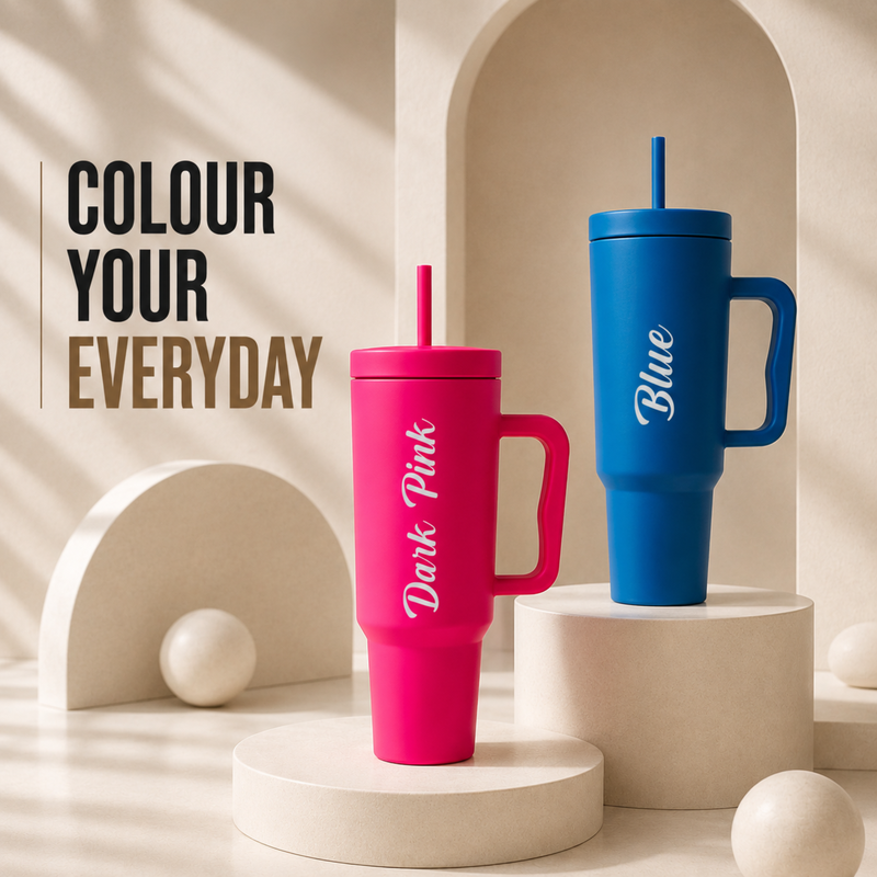 Hydra Tumbler | 1200ml Large Capacity Stainless Steel Water Bottle with Straw & Handle for Everyday Use