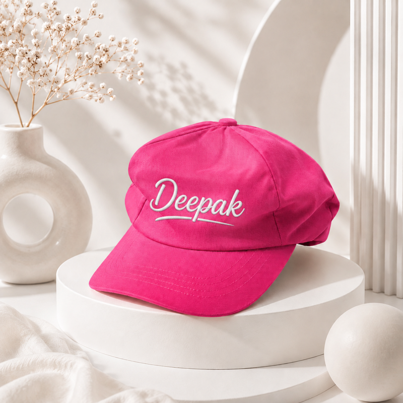 Customised Name Cap for Adults | Personalised Adjustable Cap | Velcro Strap Closure | Casual Wear Cap for Men & Women