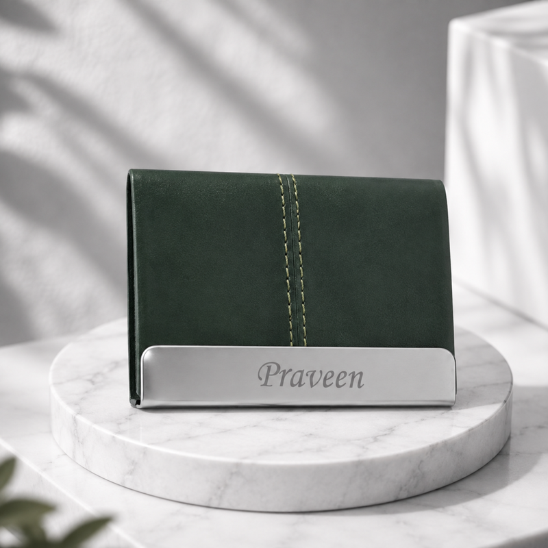 Dual Tone Personalized Card Holder | Visiting Card, Bank Card & ID Organizer Wallet