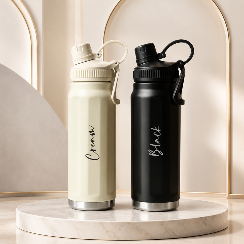 Inox Flask | 750ml Hot & Cold Stainless Steel Water Bottle with Handle & Leak-Resistant Lid