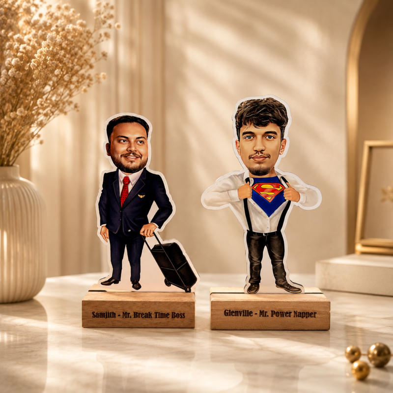 Custom Caricature Tabletop Standee | Personalized Desk Décor