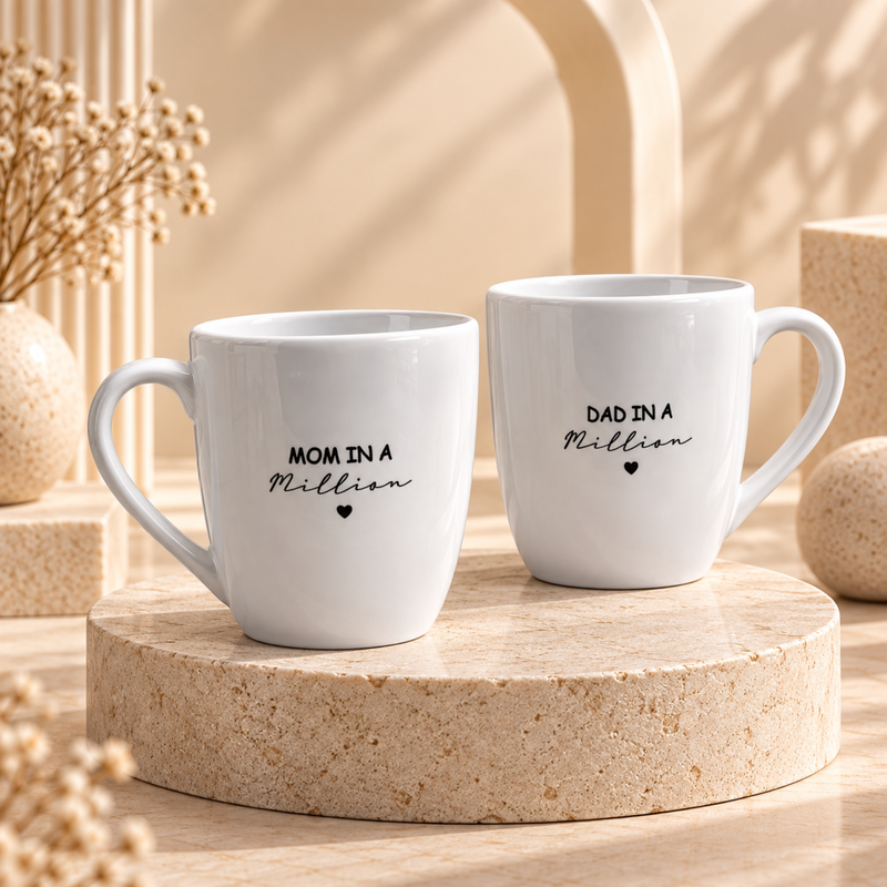 Personalised Bistro Mug 300ml | Premium Ceramic Coffee Cup for Mom Dad Gift | Custom Printed Mug for Home Office & Special Occasions