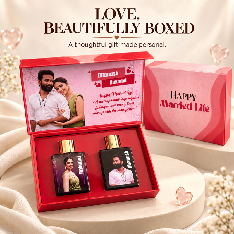 Personalized Couple Perfume Gift Set | Bellavita Perfumes for Him & Her | Custom Name Fragrance Set | Romantic Wedding Anniversary Gift